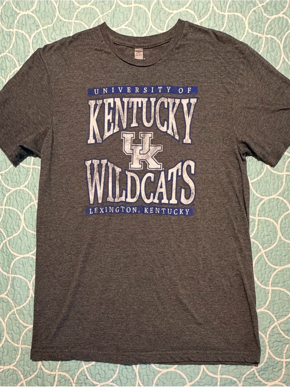 Gildan Charcoal Kentucky Wildcats Graphic Tee with Blue Detail